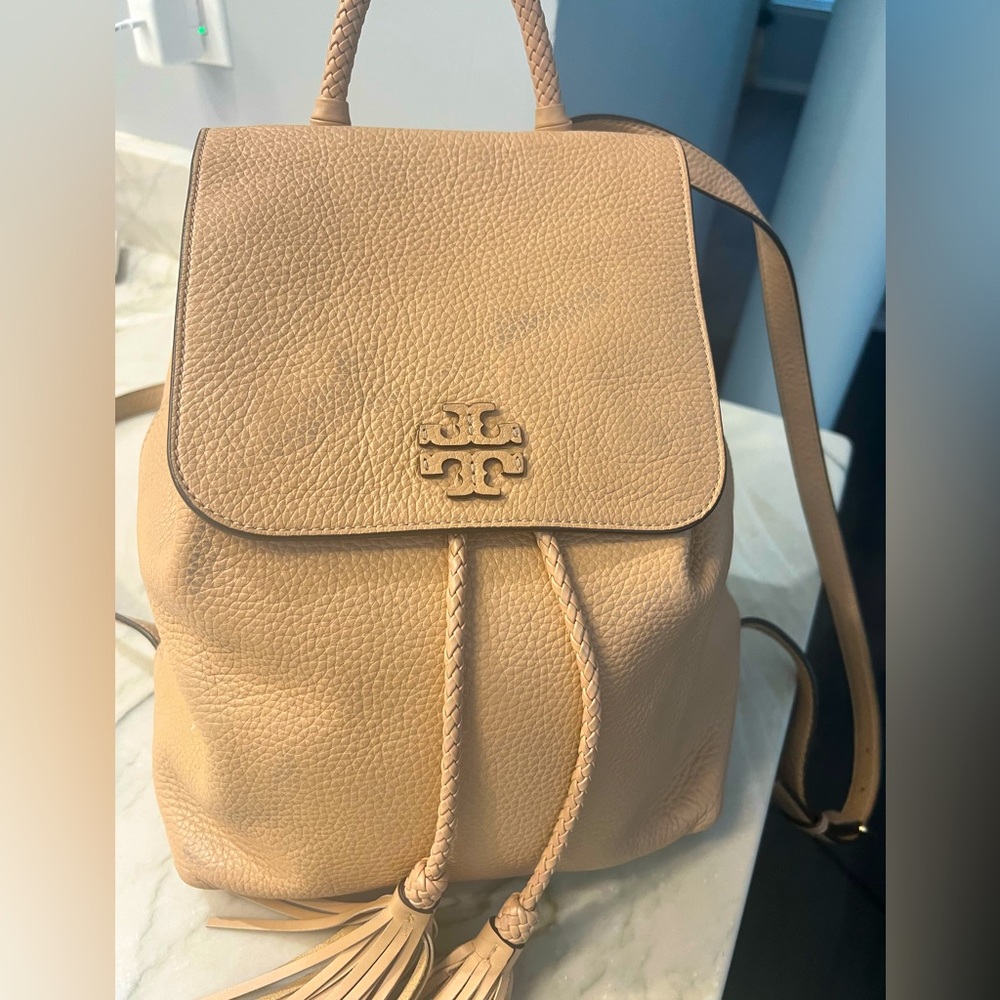 Tory Burch Backpack w/Tassels (Camel Colored)